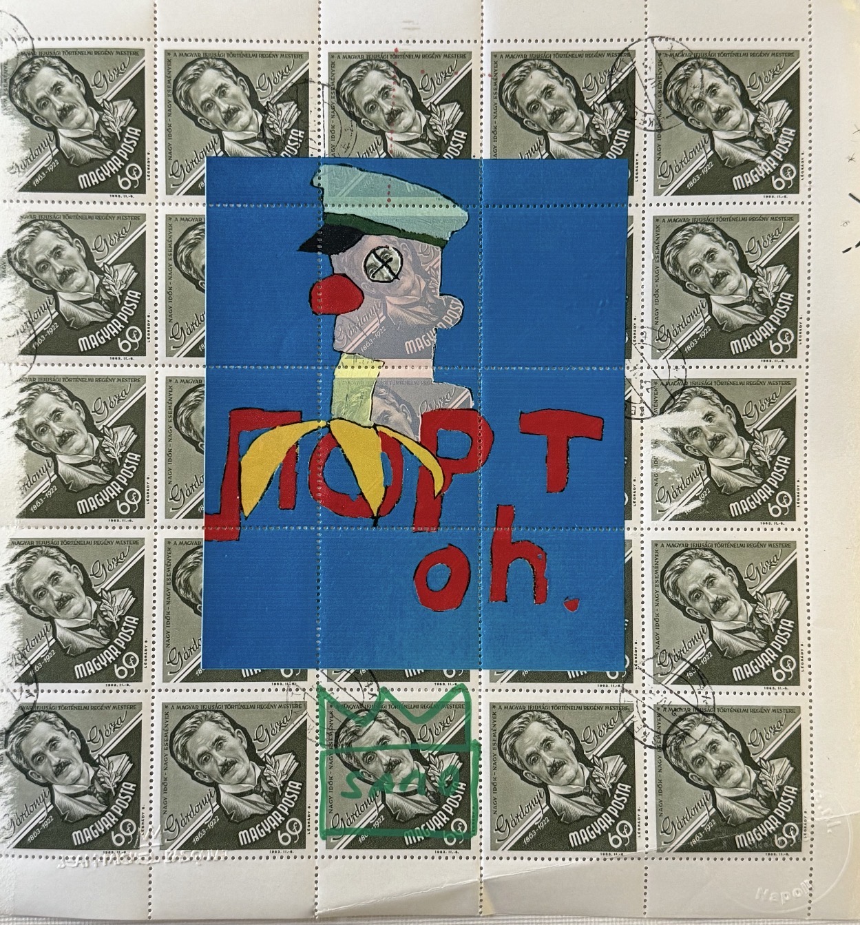 Jean-Michel Basquiat Stamp Sheet Collage