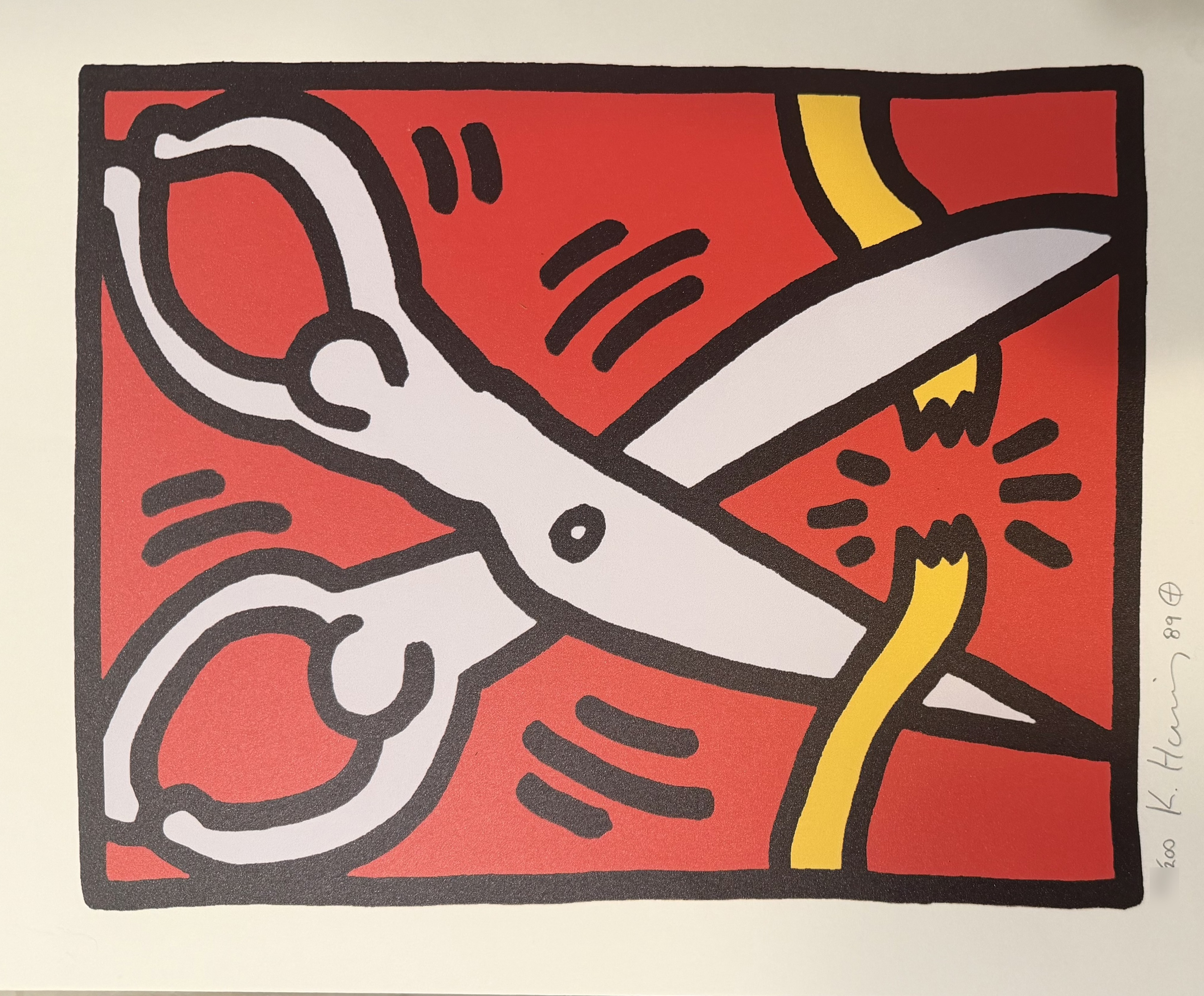 Keith Haring, Pop Shop III (D - Scissors), 1989, Color screenprint on wove paper