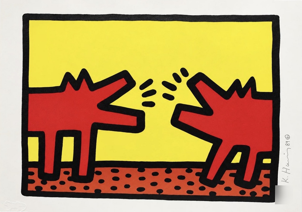 Keith Haring Pop Shop IV, Plate 4 (Barking Dogs)