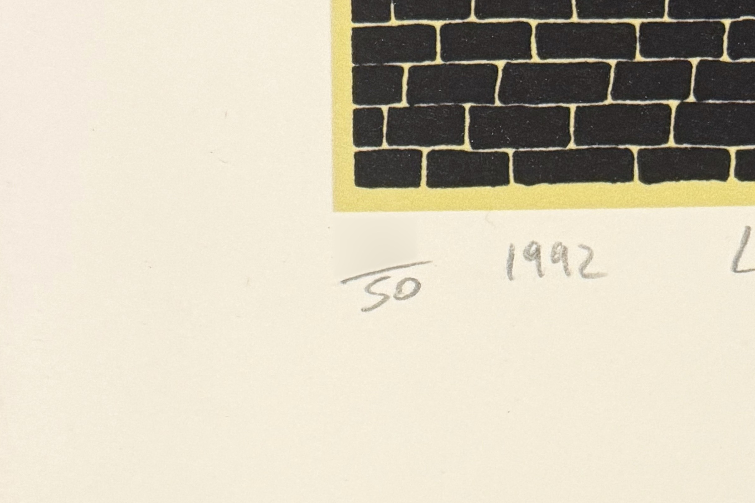 Detail: pencil edition annotation (edition of 50) and date 1992, lower left margin